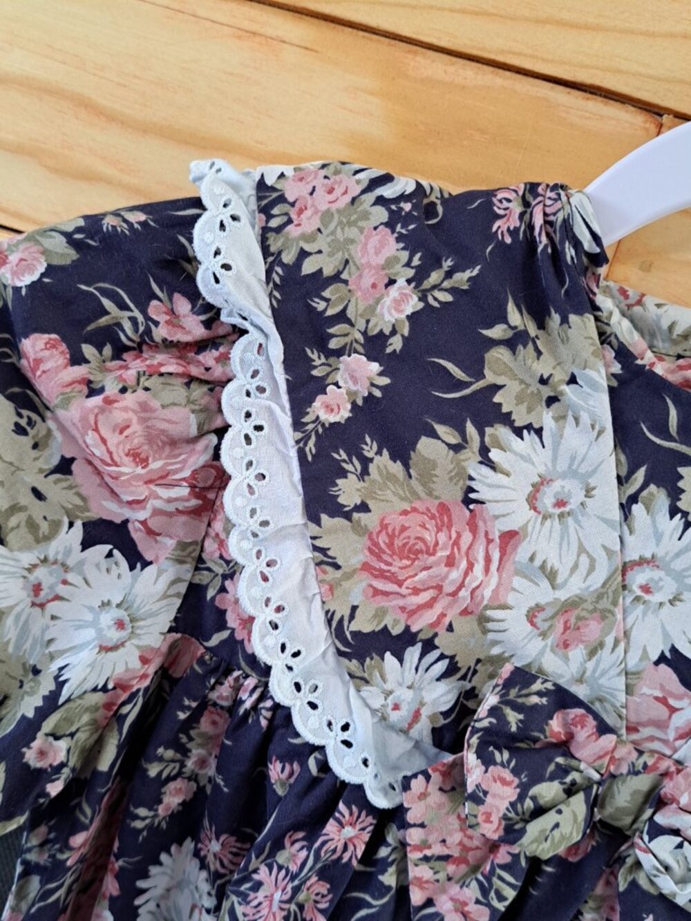 Laura Ashley Vintage Girls Size 7 8 Years Floral Tent Dress Midi Collar... - Picture 5 of 15